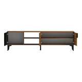 Comoda TV Riba tv cabinet, Nuc-Negru-Marmura, 180x34x51 cm