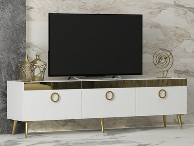 Comoda TV Safar - White, Alb, 45x30x150 cm