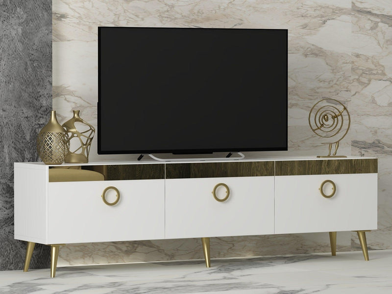 Comoda TV Safar - White, Alb, 45x30x150 cm