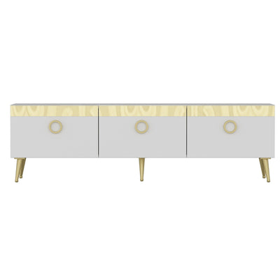 Comoda TV Safar - White, Alb, 45x30x150 cm