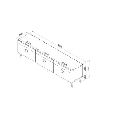 Comoda TV Safar - White, Alb, 45x30x150 cm