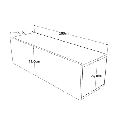 Comoda TV Serit, Alb - Stejar, 31x100x30 cm, foto produs