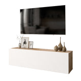 Comoda TV Serit, Alb - Stejar, 31x100x30 cm