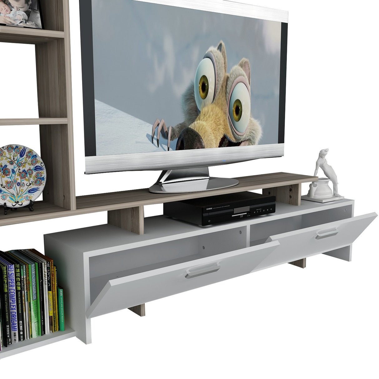 Comoda Tv Simal - White, Cordoba, Alb, 149x171x32 cm