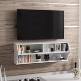 COMODA TV Sofya - White, Alb, 27x44x124 cm