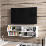 COMODA TV Sofya - White, Alb, 27x44x124 cm