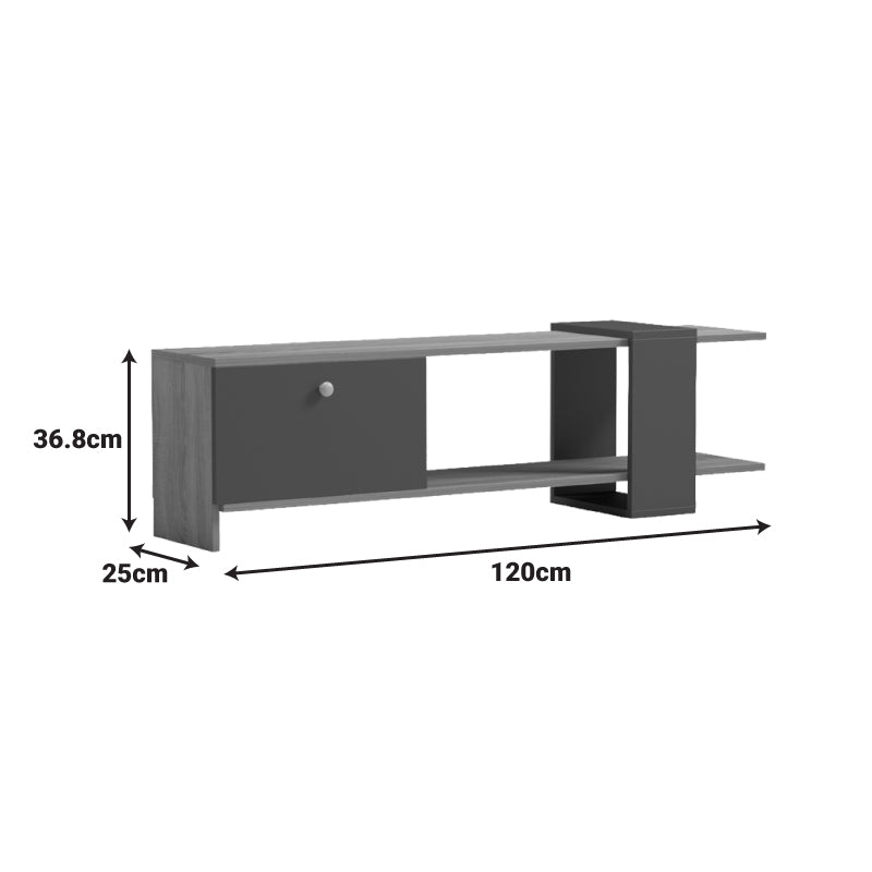 Comoda TV Standi, Sonoma, 120x25x37 cm, imagine produs 8