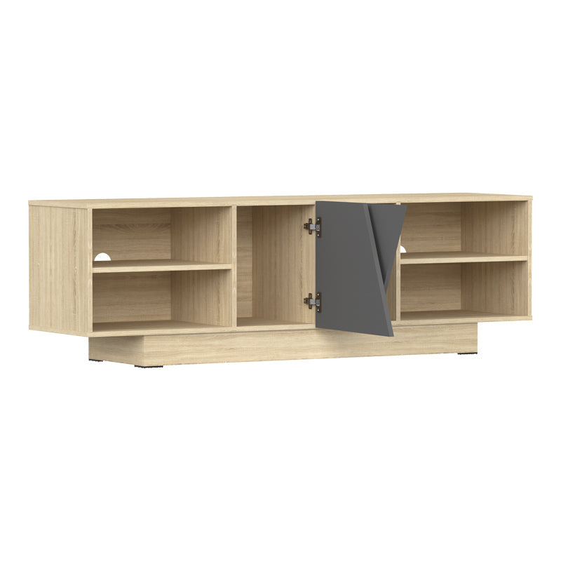 Comoda TV Stevie, Sonoma, 160x40x50 cm - Sonoma-Gri inchis