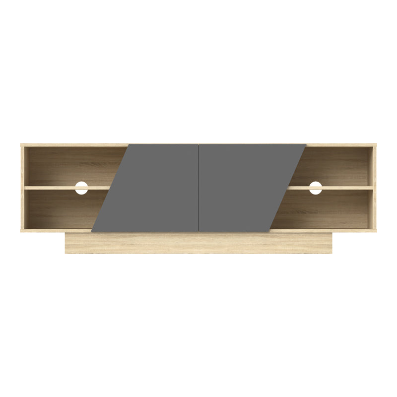 Comoda TV Stevie, Sonoma, 160x40x50 cm - Sonoma-Gri inchis