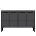 Comoda TV Stria - Anthracite, Gri, 75x30x120 cm
