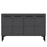 Comoda TV Stria - Anthracite, Gri, 75x30x120 cm