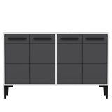 Comoda TV Stria - White, Anthracite, Alb, 75x30x120 cm