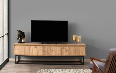 Comoda Tv Tılsım 180, Negru, 180x50x40 cm