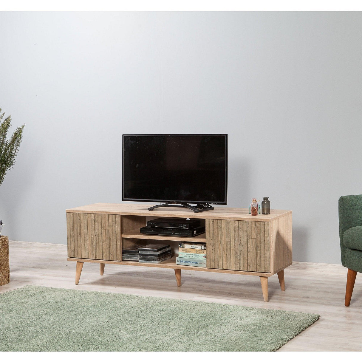 COMODA TV Truva -  TV Stand 5, Stejar Sonoma, 50x40x140 cm