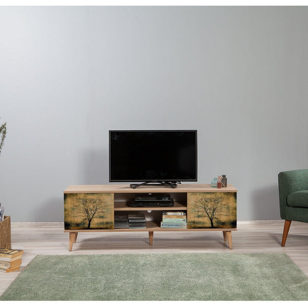Comoda Tv Truva -  TV Stand 6, Stejar Sonoma, 50x40x140 cm