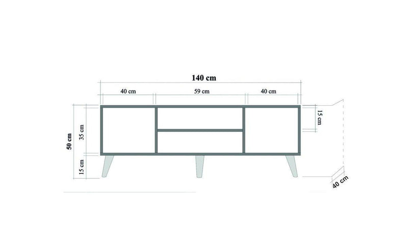 COMODA TV Truva -  TV Stand 6, Stejar Sonoma, 50x40x140 cm