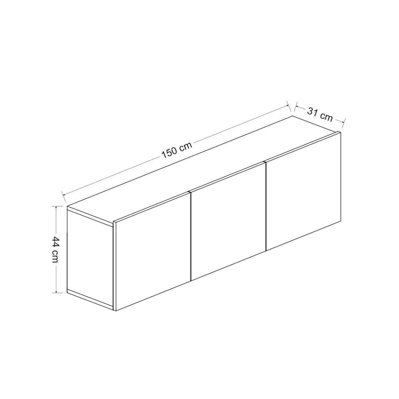 COMODA TV White, Alb, 31x44x150 cm