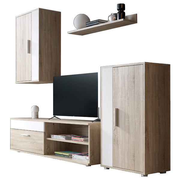 Comoda TV Zafira, Sonoma-alb, 190x35x190 cm