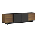 Comoda Tv Zafore, nucului cu blat din marmura neagra 180x33x50 cm