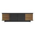 Comoda Tv Zafore, nucului cu blat din marmura, neagra, 180x33x50 cm, perspectiva suplimentara