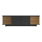 Comoda Tv Zafore, nucului cu blat din marmura, neagra, 180x33x50 cm, perspectiva suplimentara