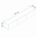 Comoda West, Gri - Alb, 150x32 cm - Alb