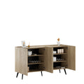 Consola Adore Luna cu 4 usi, Stejar, 180x100x43 cm, detaliu produs