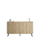 Consola Adore Luna cu 4 usi, Stejar, 180x100x43 cm, perspectiva suplimentara