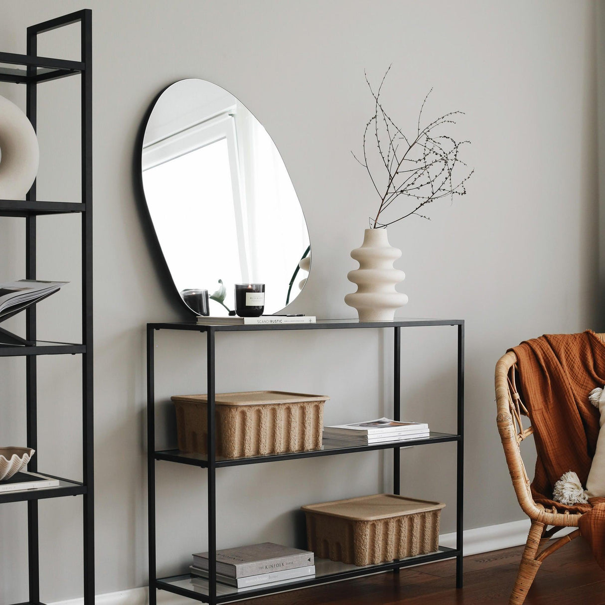 Consola Aida D100, Negru, 30x85x100 cm