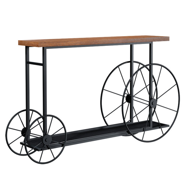 Consolă Bike, negru-nuc, 148x28x85 cm