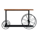Consolă Bike, negru-nuc, 148x28x85 cm, detaliu produs
