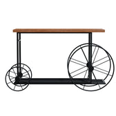 Consolă Bike, negru-nuc, 148x28x85 cm, detaliu produs