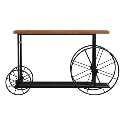 Consolă Bike, negru-nuc, 148x28x85 cm, detaliu produs