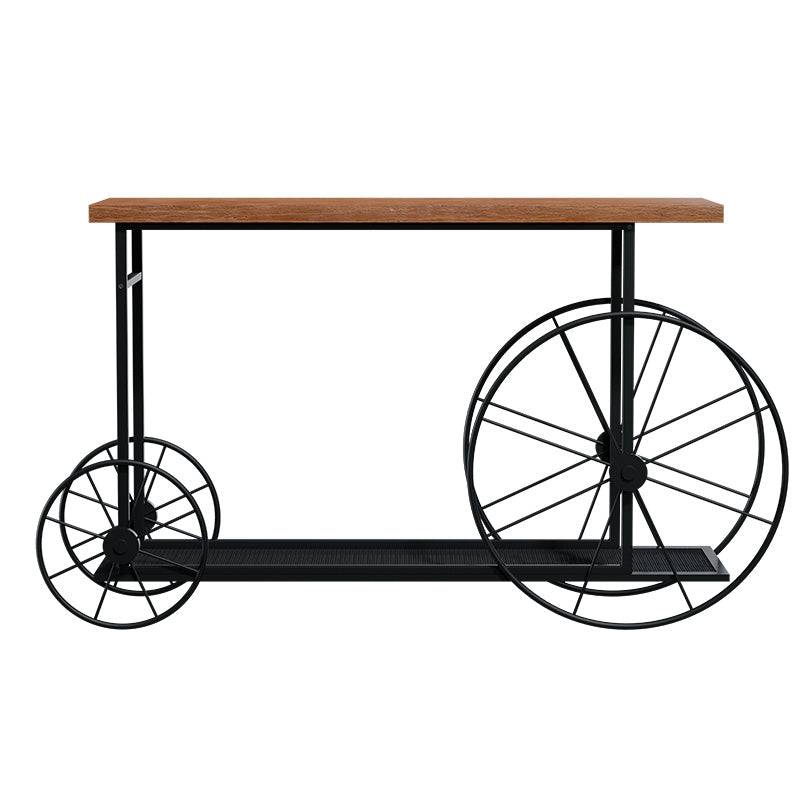 Consolă Bike, negru-nuc, 148x28x85 cm, detaliu produs