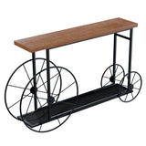 Consolă Bike, negru-nuc, 148x28x85 cm