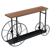 Consolă Bike, negru-nuc, 148x28x85 cm, perspectiva suplimentara