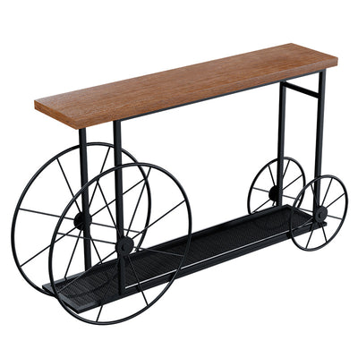 Consolă Bike, negru-nuc, 148x28x85 cm, perspectiva suplimentara