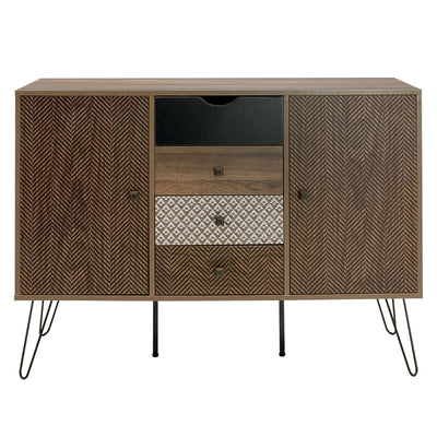Consolă Boho cu patru sertare, nuc, 122x40x86 cm, perspectiva suplimentara
