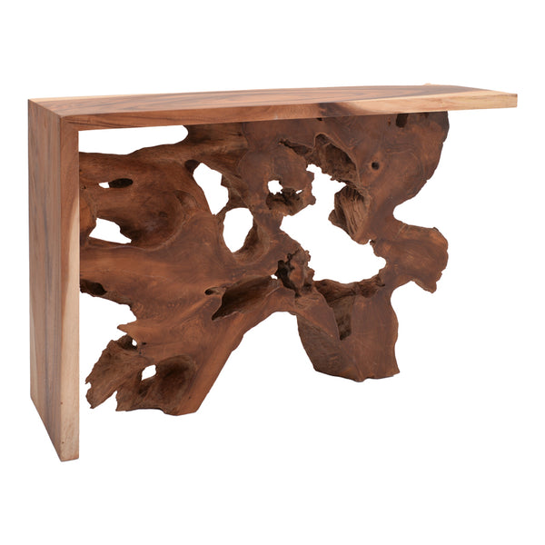 Consolă cu design natural Jako, Lemn Teak, 120x40x80 cm