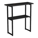 Consolă cu efect de marmură Solain, stil modern, metal, negru, 79x29x85 cm