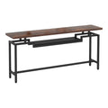 Consolă cu functie de depozitare Onole, metal și Lemn Nuc, 180x35x82 cm