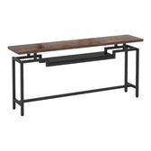 Consolă cu functie de depozitare Onole, metal și Lemn Nuc, 180x35x82 cm