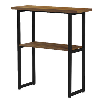 Consolă cu rafturi Solain, Modernă, Metal și Lemn, Nuc, 79x29x85 cm, perspectiva suplimentara