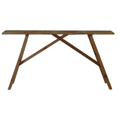Consolă cu spatiu de depozitare Roosevelt, Lemn de pin solid, Nuc, 119x29x80 cm, detaliu produs
