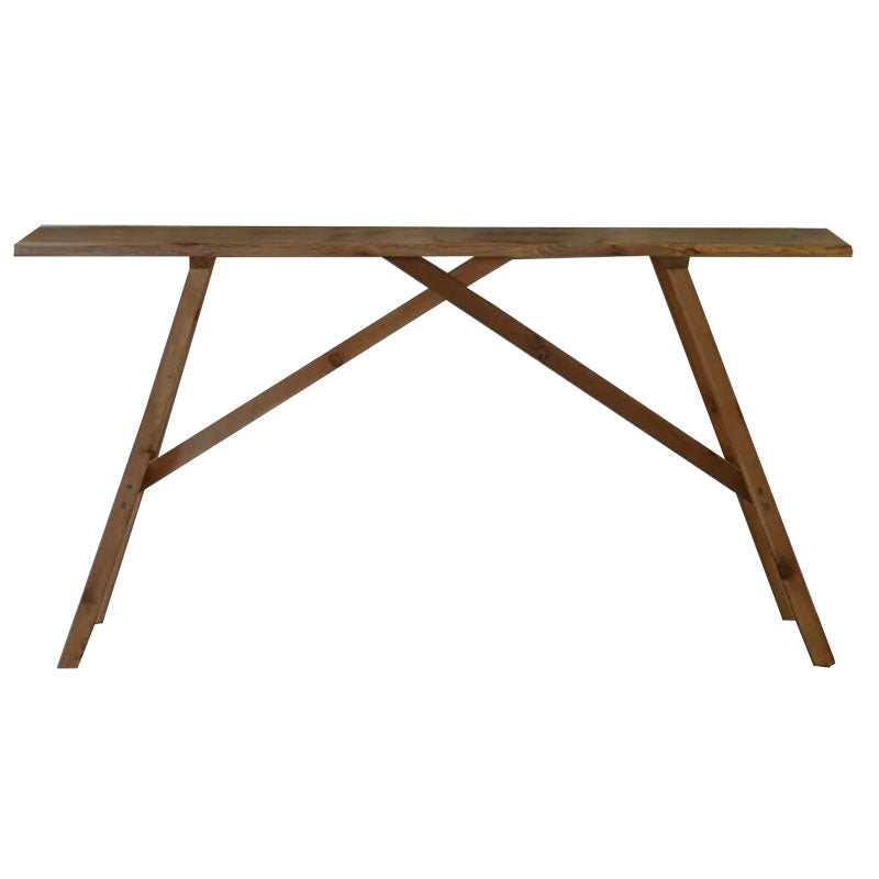 Consolă cu spatiu de depozitare Roosevelt, Lemn de pin solid, Nuc, 119x29x80 cm, detaliu produs