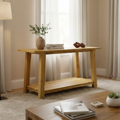 Consolă Decoza, Teak, Natur, 140x40x80 cm