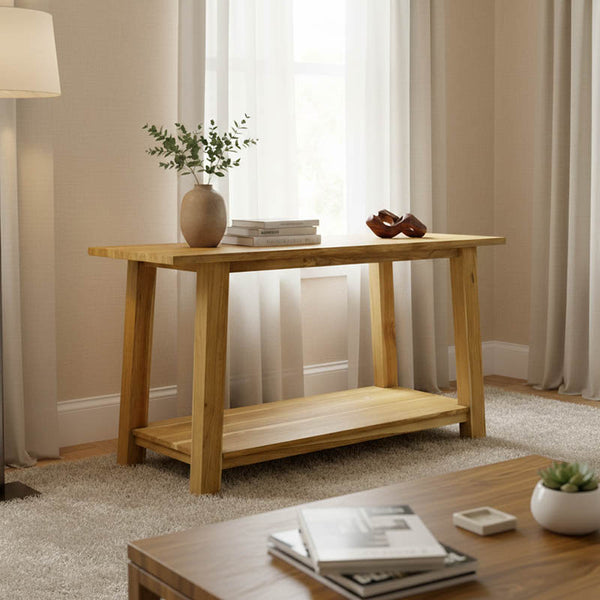 Consolă Decoza, Teak, Natur, 140x40x80 cm