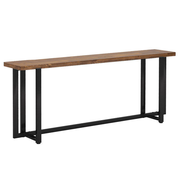 Consolă Dice din lemn masiv de pin, Nuc, 150x30x90 cm