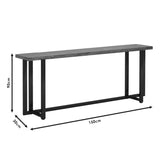 Consolă Dice din lemn masiv de pin, Nuc, 150x30x90 cm, detaliu produs