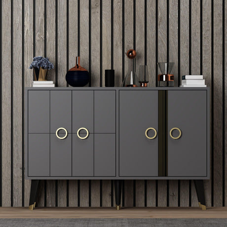 Consolă Eagle - Anthracite, Gri, 80x30x120 cm